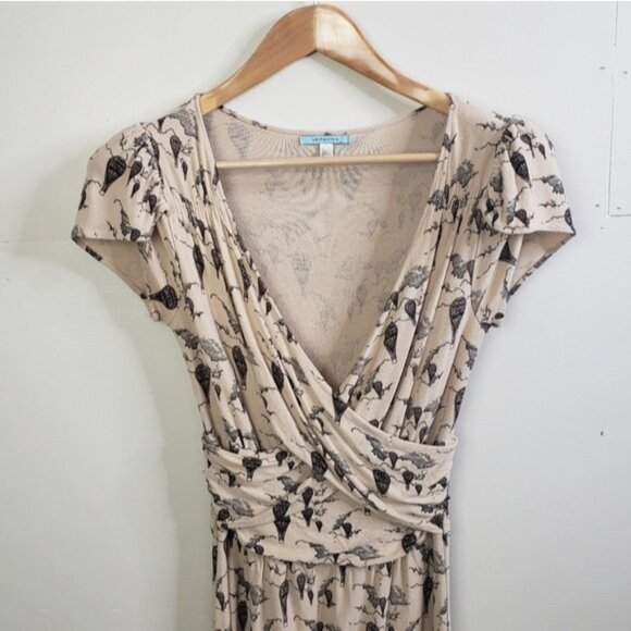 Anthropologie Leifnotes Up and Away Hot Air Balloon Ruched Dress Boho Size Xs - Picture 6 of 11